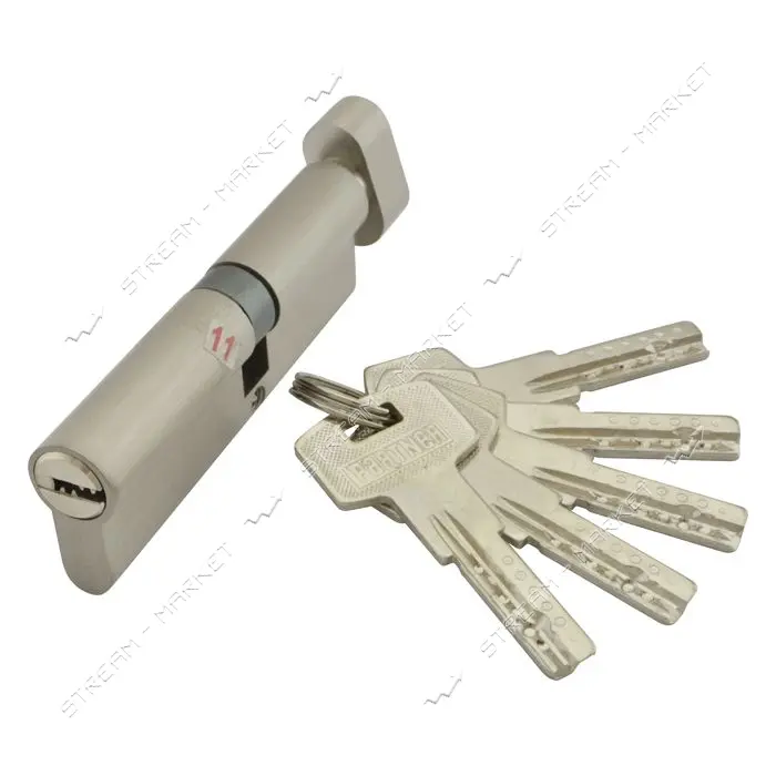 Секрет цинковый PARTNER PZCK 100 45Т/55SN лазерный поворот/ключ никель 5 ключей