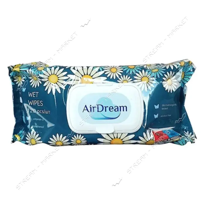 Влажные салфетки Air Dream для детей ромашка пластиковый клапан 120шт