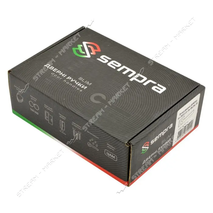 Ручка на розетах Sempra H-30111-А-BLM/B черный матовый с глянцевой вставкой                         