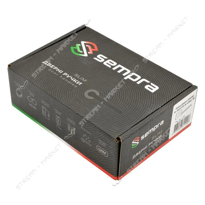 Ручка на розетах Sempra H-30118-А-CRS/W (матовый хром c белой вставкой)                             