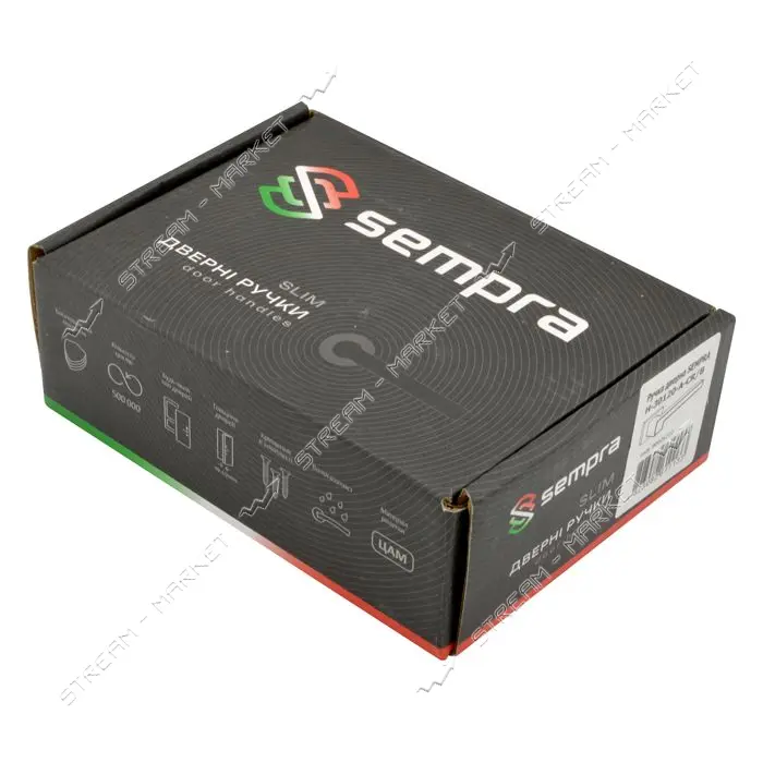 Ручка на розетах Sempra H-30120-А-CR/B (хром с черной вставкой)                                     