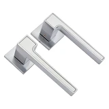 Ручка на розетах Sempra H-30120- А-CRS/W (матовый хром с белой вставкой)