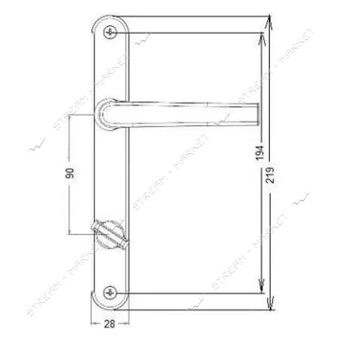 Сантехнический гарнитур CordonTech 173/30-СR 28х90 с замком