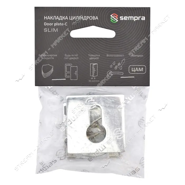 Накладка дверная Sempra декоративная DP-C-30-CR хром                                                
