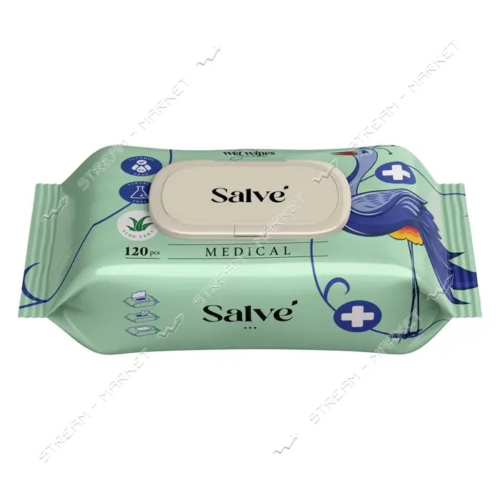 Салфетки влажные медицинские Salve 120шт