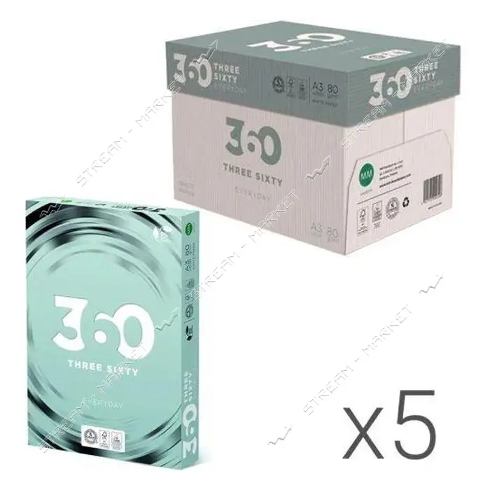 Бумага офисная Everyday 360 А4 80г/м2 5х500л класс C
