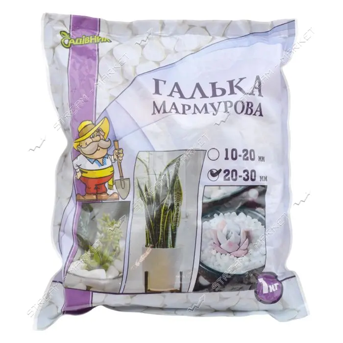 Галька Садовник декоративная 20-30мм 1кг