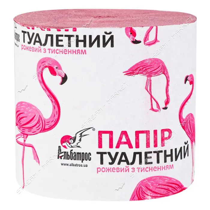 Туалетная бумага Альбатрос 686 с перфорацией 1шт розовая