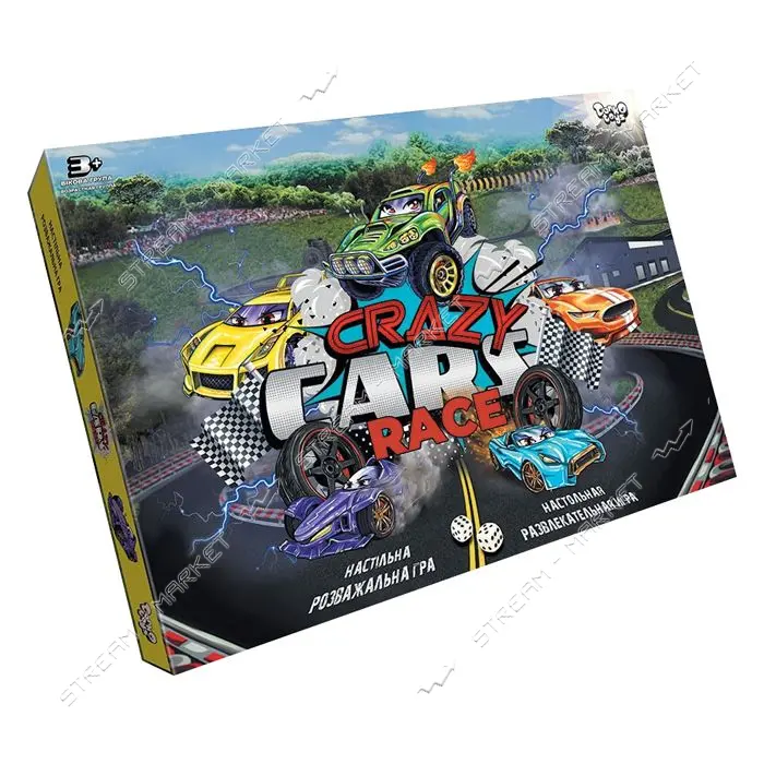 Игра-ходилка настольная Crazy Cars Race DTG 94R                                                     