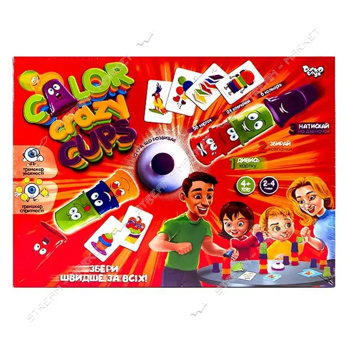 Игра настольная Собери быстрее всех-Color Crazy Cups CCC-01-01U