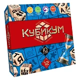 Игра настольная КубикУм G-KU-01 кубики-12 фишки 100 карточка-органайзер 1шт пес.часы 1шт            