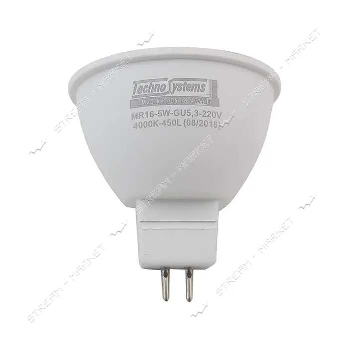 Лампа светодиодная Techno Systems LED MR16-5W-GU5.3-220V-4000K-450L ICCD