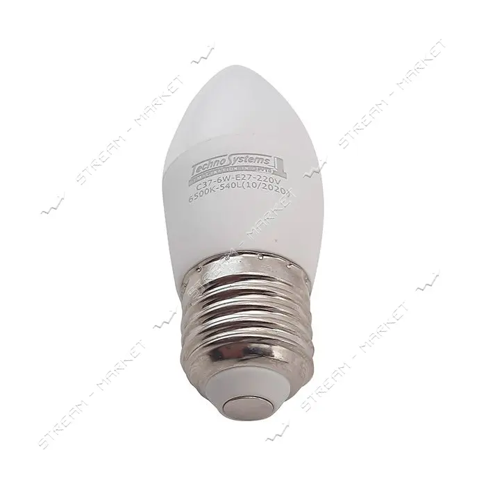 Лампа светодиодная Techno Systems LED Bulb-C37-6W-E27-220V-6500K-540L ICCD свечка