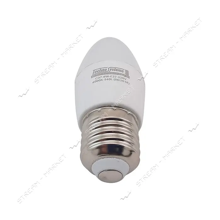 Лампа светодиодная Techno Systems LED Bulb-C37-6W-E27-220V-4000K-540L ICCD свечка                   