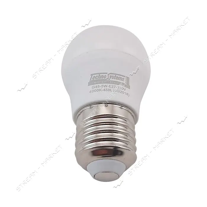 Лампа светодиодная Techno Systems LED Bulb G45-5W-E27-220V-4000K-450L ICCD шар