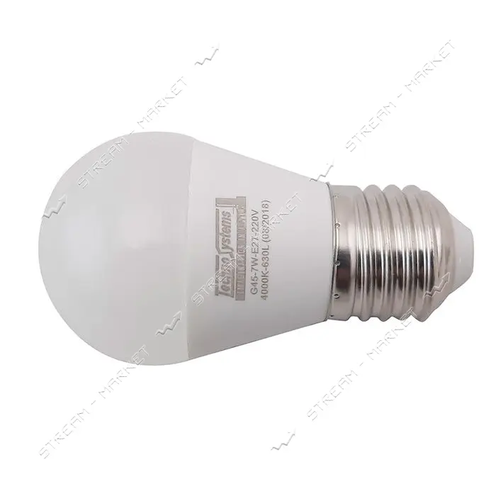 Лампа светодиодная Techno Systems LED Bulb G45-7W-E27-220V-4000K-630L ICCD шар                      