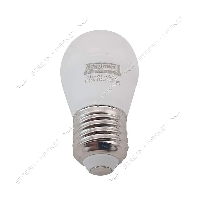 Лампа светодиодная Techno Systems LED Bulb G45-7W-E27-220V-4000K-630L ICCD шар                      