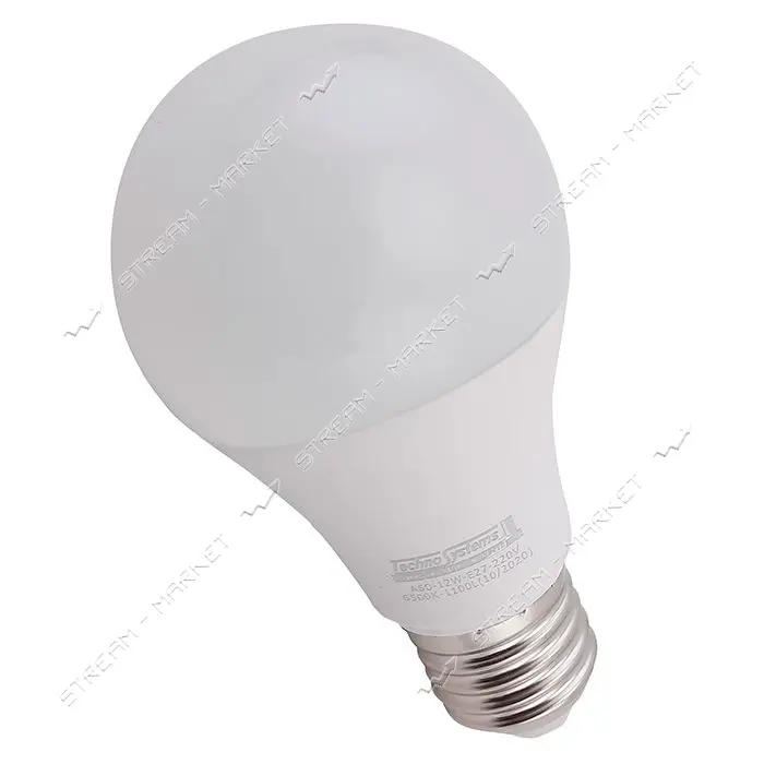 Лампа светодиодная Techno Systems LED Bulb A60-12W-E27-220V-6500K-1100L ICCD шар                    