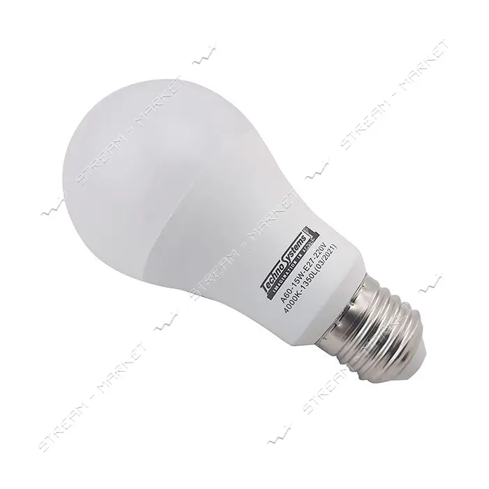 Лампа светодиодная Techno Systems LED Bulb A60-15W-E27-220V-4000K-1350L ICCD шар