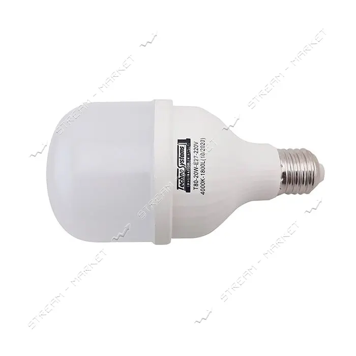 Лампа светодиодная Techno Systems LED Bulb T80-20W-E27-220V-4000K-1800L ICCD                        