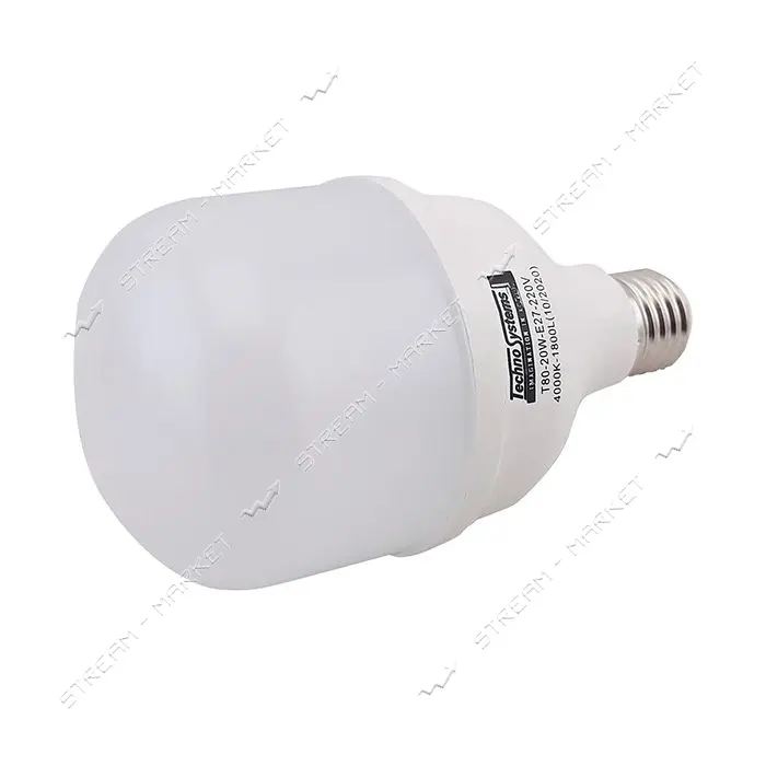 Лампа светодиодная Techno Systems LED Bulb T80-20W-E27-220V-4000K-1800L ICCD                        