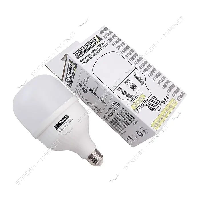 Лампа светодиодная Techno Systems LED Bulb T100-30W-E27-220V-4000K-2700L ICCD