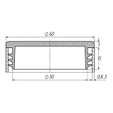 ADVANTA Заглушка круглая для профильной трубы D60мм плоская                                         
