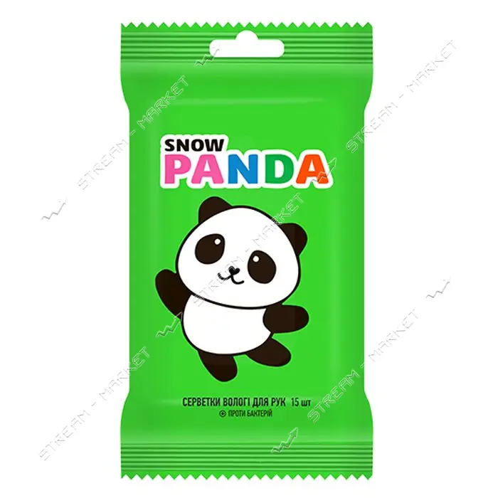 Влажные салфетки Снежная панда Kids антимикробные 15шт                                              