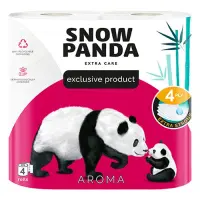 Туалетная бумага Снежная панда Extra Care Aroma 4 слоя 4 рулона                                     