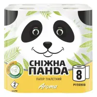 Туалетная бумага Снежная панда Арома 150 отрывов 2 слоя 8 рулонов                                   