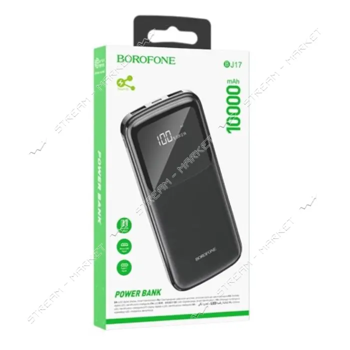 Портативное зарядное устройство Borofone BJ17A 2USB 20000mAh черное                                 