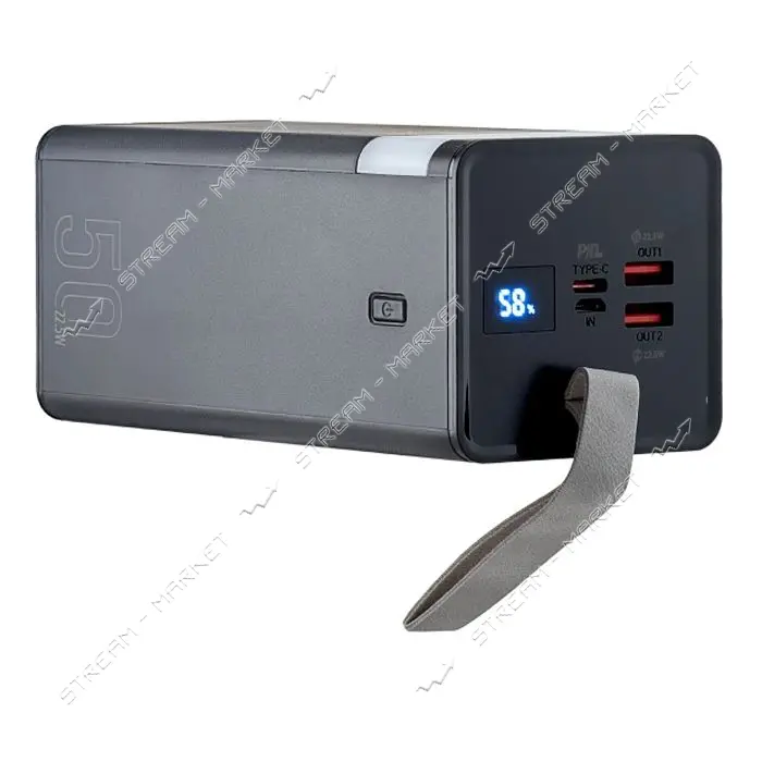 Портативное зарядное устройство Hoco J86A 3USB 50000mAh черное
