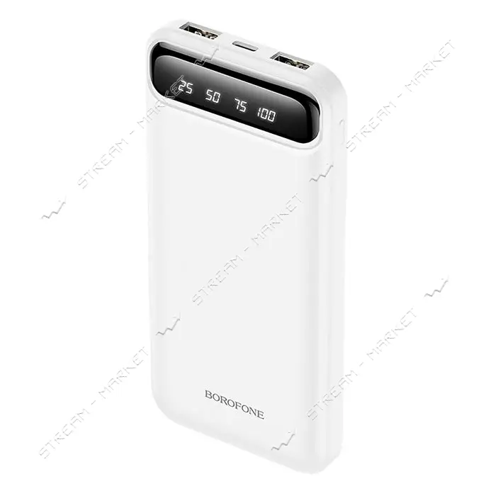 Портативное зарядное устройство Borofone BJ14 2USB 10000mAh белое                                   