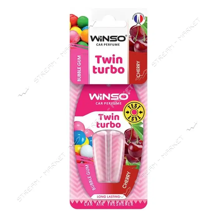 Ароматизатор Winso с двойной капсулой Twin Turbo Bubble Gum and Cherry                              