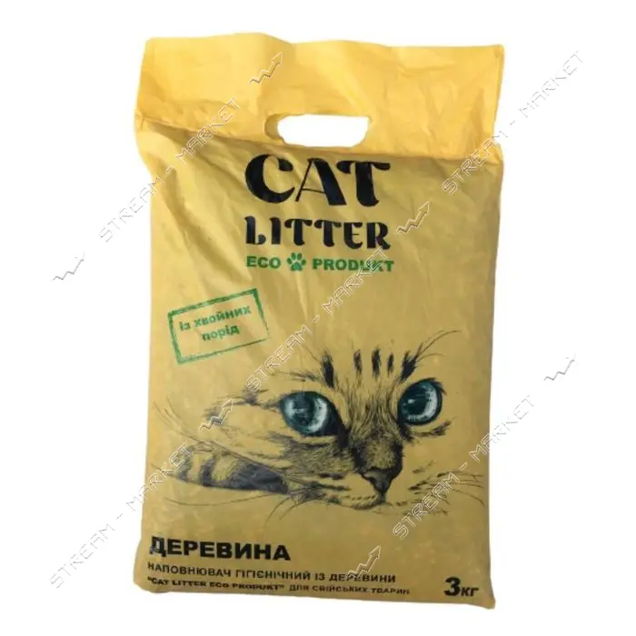 Древесный наполнитель Cat Litter для кошачьих туалетов универсальный 3кг                            