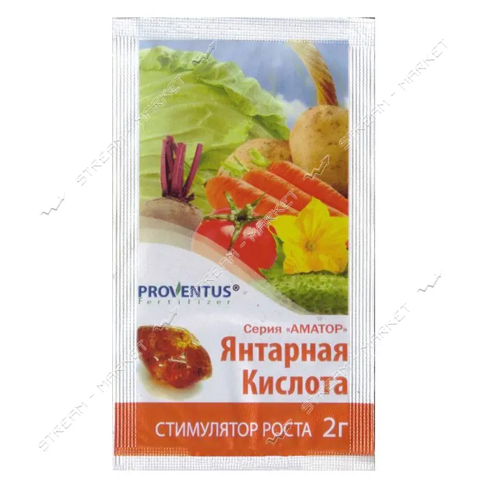 Водорастворимые удобрение Proventus янтарная кислота-стимулятор плодотворения 10г