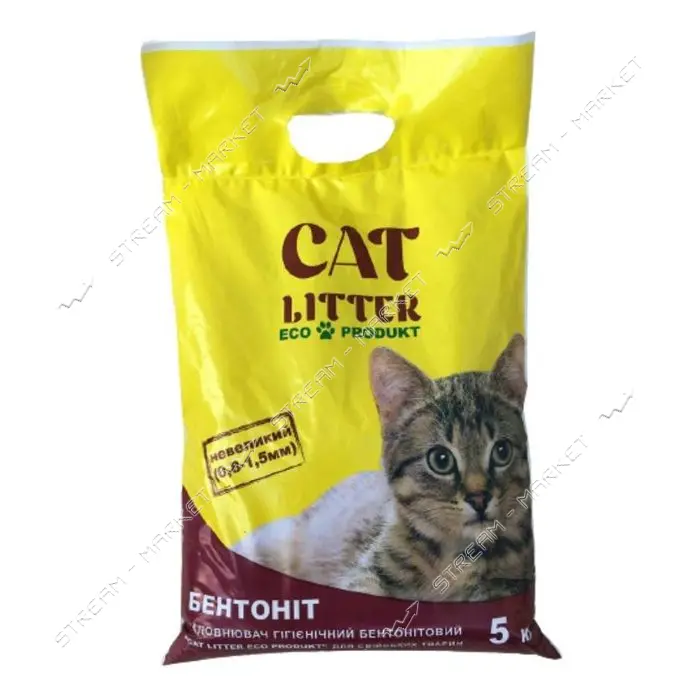 Бентонитовый наполнитель Cat Litter для кошачьих туалетов мелкий 5кг