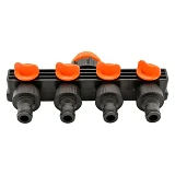 Кран Укрполив 1/2"-3/4"1" на 4 выхода под коннектор
