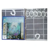 Штора для ванной комнаты SHOWER CURTAIN с водоотталкивающей пропиткой 180x180см серая               