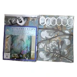 Штора для ванной комнаты SHOWER CURTAIN с водоотталкивающей пропиткой 180x180см серая               