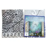 Штора для ванной комнаты SHOWER CURTAIN с водоотталкивающей пропиткой 180x180см черно-белая