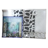 Штора для ванной комнаты SHOWER CURTAIN с водоотталкивающей пропиткой 180x180см черно-белая