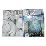 Штора для ванной комнаты SHOWER CURTAIN с водоотталкивающей пропиткой 180x180см белая               