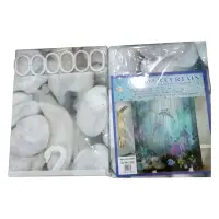 Штора для ванной комнаты SHOWER CURTAIN с водоотталкивающей пропиткой 180x180см белая               