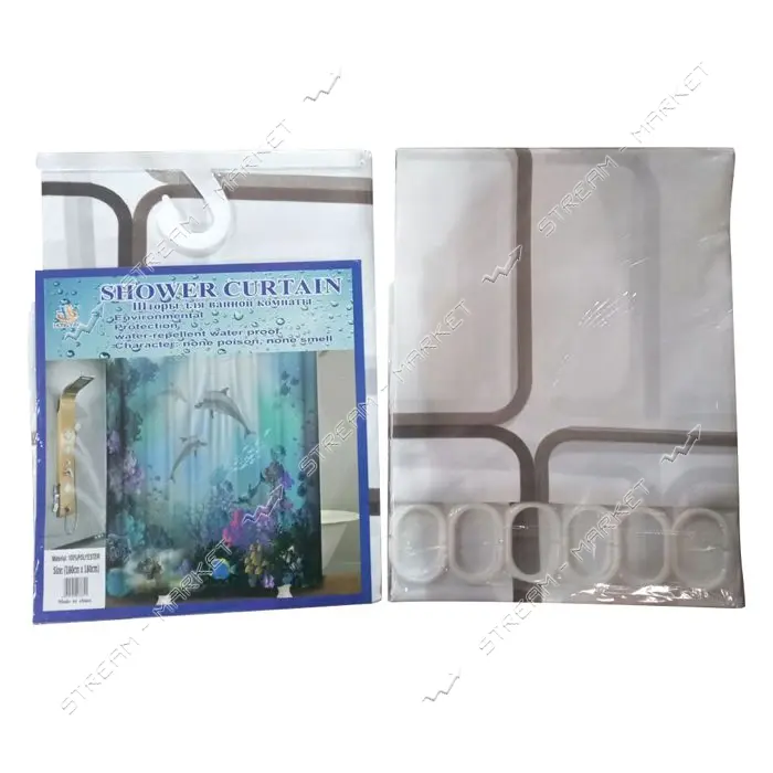 Штора для ванной комнаты SHOWER CURTAIN с водоотталкивающей пропиткой 180x180см белая               