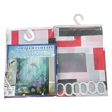 Штора для ванной комнаты SHOWER CURTAIN с водоотталкивающей пропиткой 180x180см серо-красная