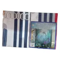 Штора для ванной комнаты SHOWER CURTAIN с водоотталкивающей пропиткой 180x180см бело-синяя          