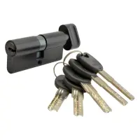 Секрет YU-TL цинк ZN/BR 70 mat black 35/35T ключ/поворот 5 ключей черный матовый                    
