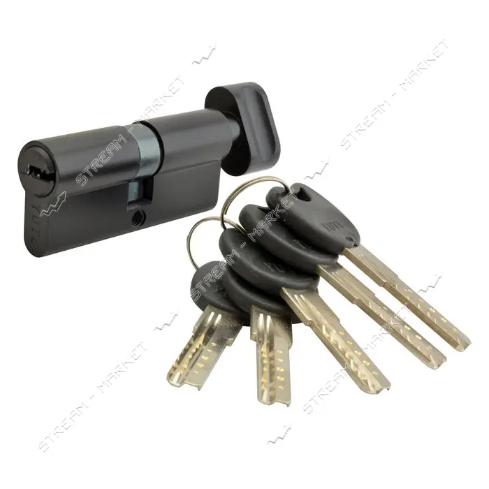 Секрет YU-TL цинк ZN/BR 70 mat black 35/35T ключ/поворот 5 ключей черный матовый