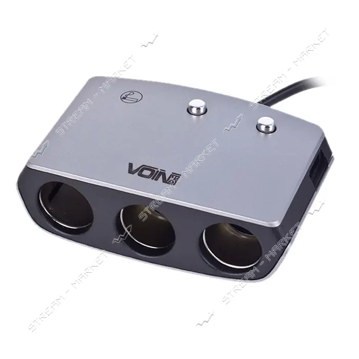 Разветвитель прикуривателя Voin SC-3005 3 выхода плюс 1USB 2400mA 12/24V